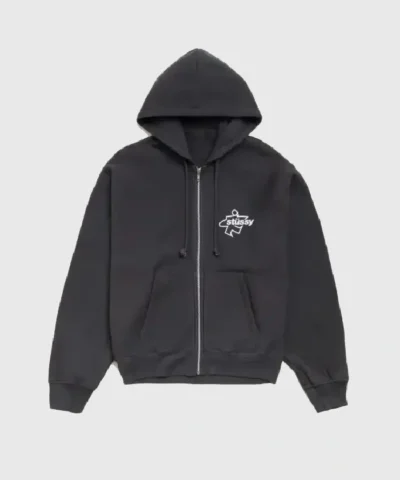 Stussy Surf Size Zip Black Hoodie