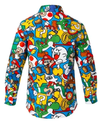 Super Mario Characters Printed Dress Shirt
