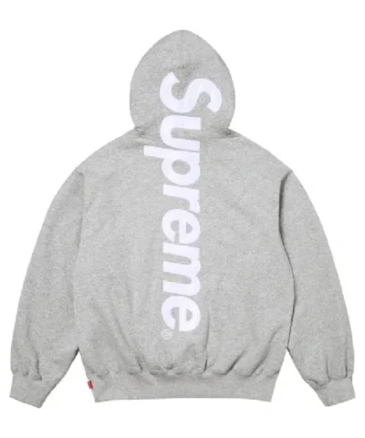 Supreme Applique Grey Satin Hoodie