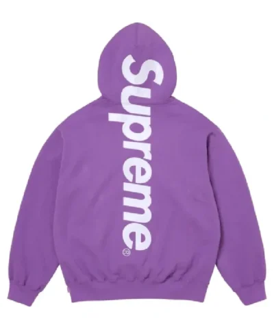 Supreme Satin Applique Purple Hoodie