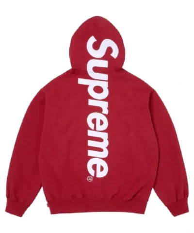 Supreme Satin Applique Red Hoodie