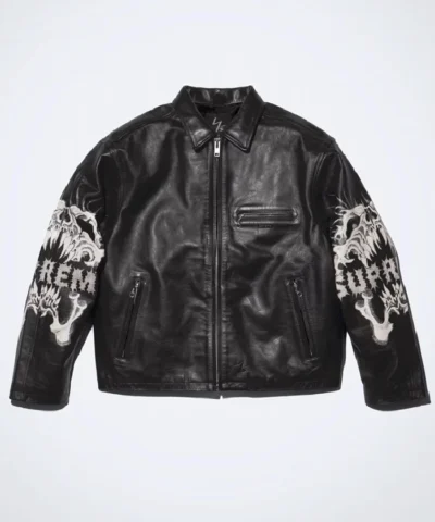 Supreme Ys by Yohji Yamamoto Black and White Leather Jacket