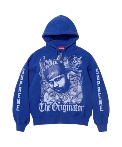 Supreme x DJ Screw Blue Hoodie