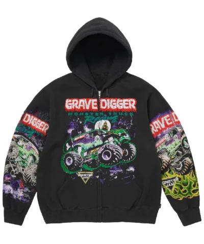 Supreme x Grave Digger Full Zip Fleece Hoodie 