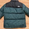 Supreme x TNF Green Leopard Insulated Nuptse Jacket For Sale 