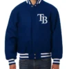 Tampa Bay Rays Full-Snap Wool Varsity Blue Jacket