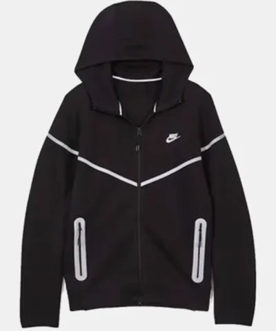 Tech Windrunner Reflective Black Fleece Jacket