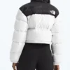 The North Face Womens Nuptse Short White Jacket Black