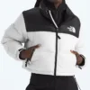 The North Face Womens Nuptse Short White Puffer Jacket Black