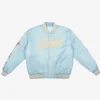 Toronto Blue Jays Blue College Light Blue Satin Varsity Jacket For Sale 