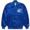 Toronto Blue Jays Full Snap Varsity Satin Royal Jacket For Men and Women 