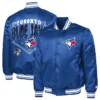 Toronto Blue Jays Starter Royal Home Plate Printed Graphic Satin Full Snap Varsity Jacket