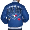 Toronto Blue Jays Starter Royal Home Plate Printed Graphic Satin Varsity Jacket