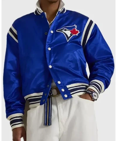 Toronto Jays Varsity Full Snap Bomber Jacket