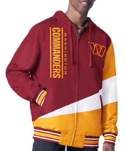 Washington Commanders Color Block Full-Zip Hooded Jacket