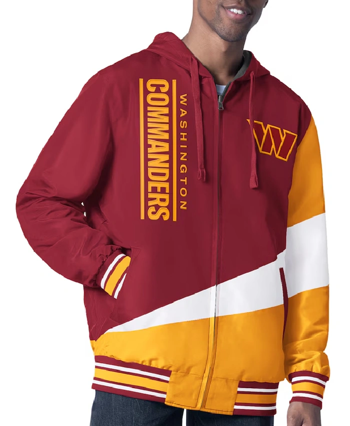 Washington Commanders Color Block Full-Zip Hooded Jacket