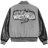 World Wrestling Entertainment 2026 WrestleMania 42 Vegas Grey and Black Varsity Jacket