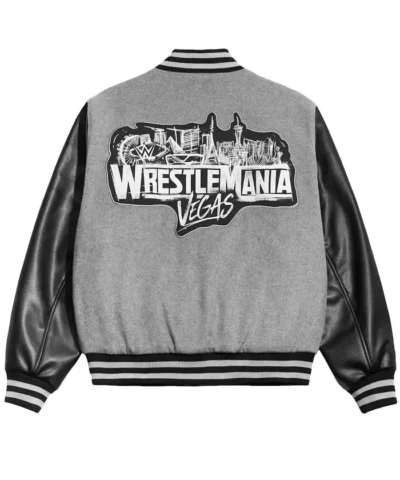 World Wrestling Entertainment 2026 WrestleMania 42 Vegas Grey and Black Varsity Jacket