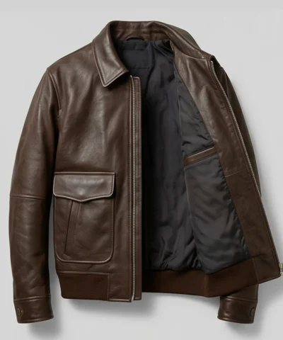 A2 Flight Leather Bomber Brown Jacket