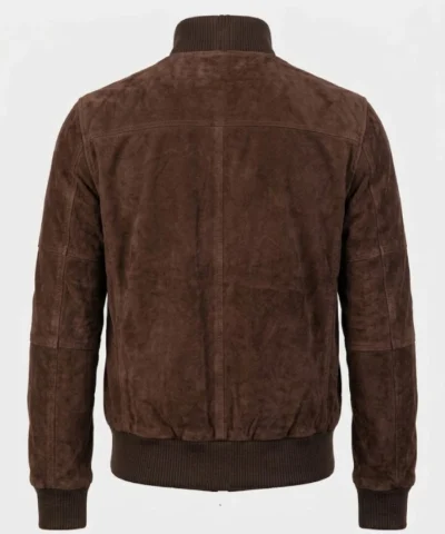 Agent Shadow Suede Leather Bomber Jacket
