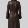 Alexis Brown Single Breasted Leather Coat For Women