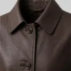 Alexis Brown Single Breasted Leather Coat Women