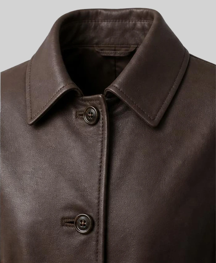 Alexis Brown Single Breasted Leather Coat Women