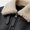 Arctic Chic Leather Flight Black Leather Jacket