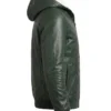 Baston Green Leather Bomber Jacket