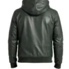 Baston Hooded Leather Bomber Jacket