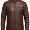Bickford Cognac Brown Leather Biker Jacket