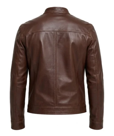 Bickford Cognac Brown Real Leather Biker Jacket