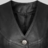 Black Biker Leather Vest Women