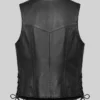 Black Biker Leather Vest Womens