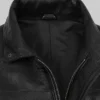 Black Lambskin Length Car Coat For Mens