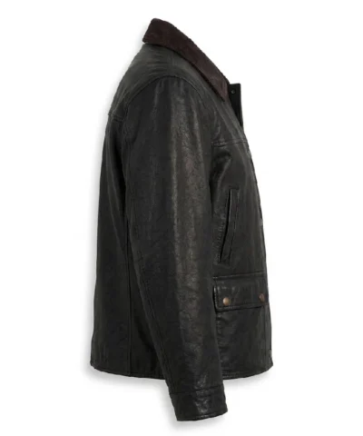 Black Leather Barn Jacket