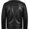 Black Leather Collar Jacket