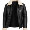 Black White Shearling Collar Jacket