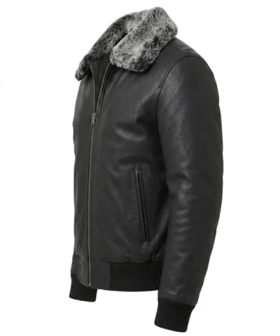 Bradford Bomber Shearling Black Jacket