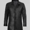Bristol Mens Black Lambskin Length Car Coat