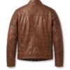 Brown Distressed Cafe Racer Mens Biker Vintage Leather Jacket