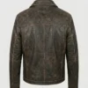 Brown Distressed Leather Jacket For Sale