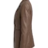 Brown Two Button Leather Blazer