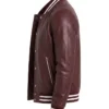 Burgund Varsity Leather Jacket