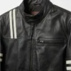 Buy Now Womens Striped Black Biker Jacket