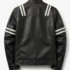 Buy Now Womens Striped Black Leather Jacket