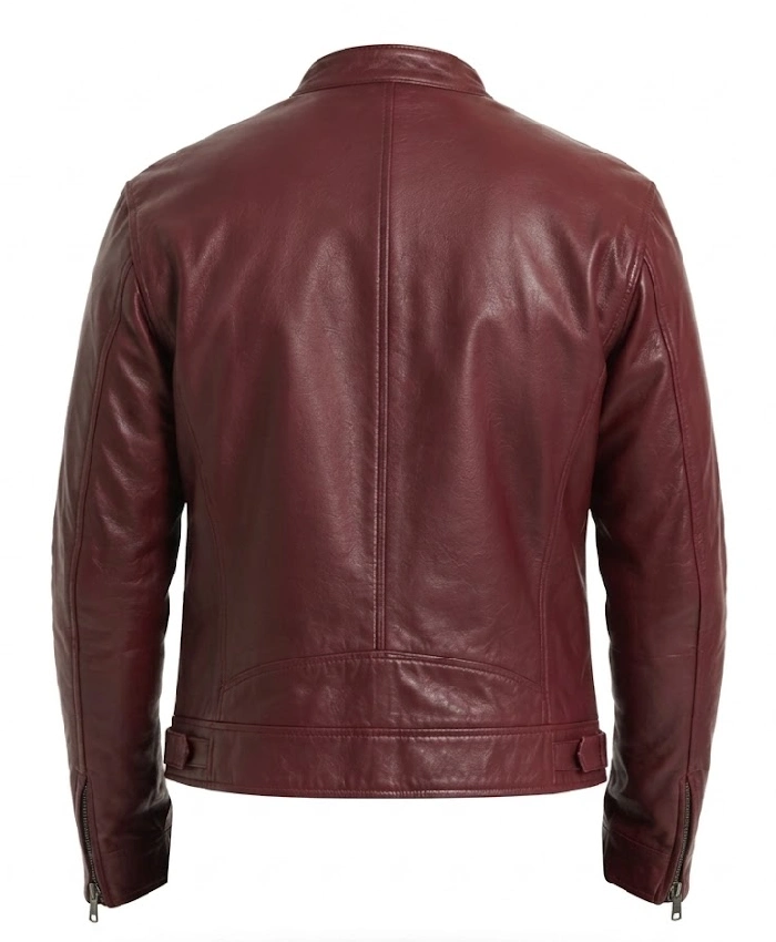 Cafe Racer Genuine Leather Burgundy Jacket