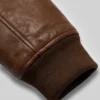 Calista Brown Shearling Leather Jacket Cuffs
