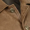 Camel Brown Trench Length Leather Car Coat For Mens Winchester