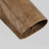 Camel Brown Trench Length Leather Car Coat For Winchester Mens